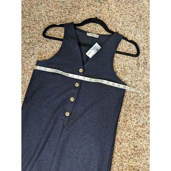 MANGO Women Navy Solid A-Line Dress XS - Picture 8 of 11